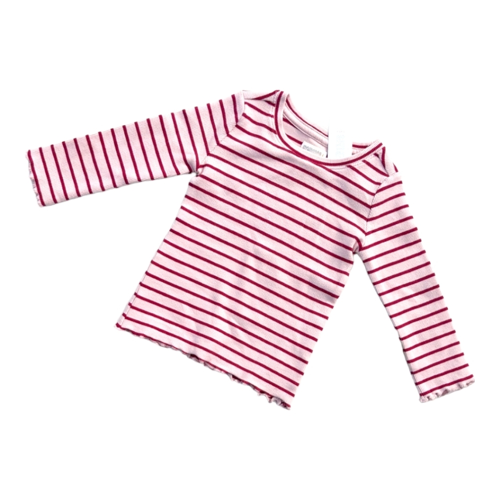 Gymboree Girls 12-18m Pink/Pink Striped Long Sleeve Shirt - Picture 1 of 6